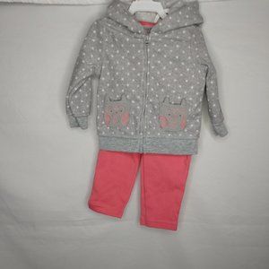 carters jacket and pants pink and grey